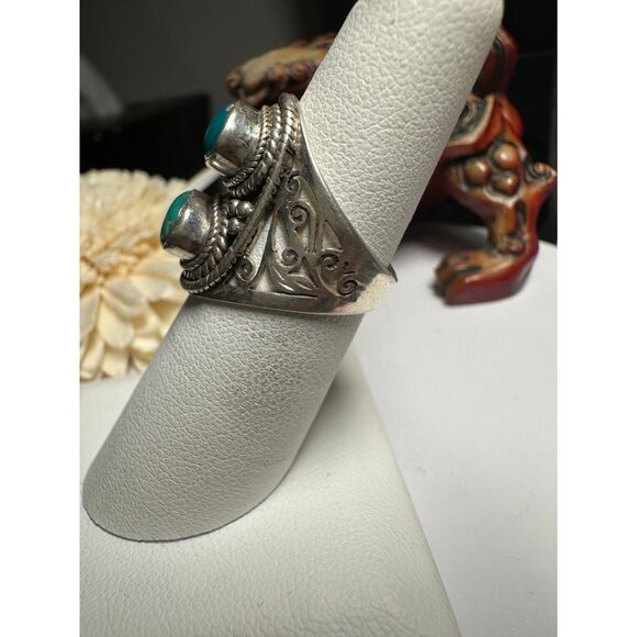 VTG Sterling Silver Turquoise Ring - Picture 3 of 6